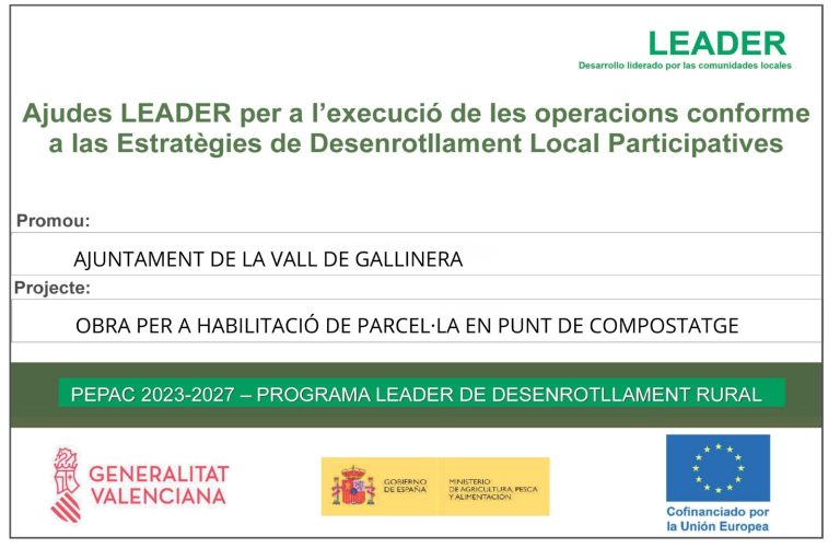ajudesLeader AJUDA LEADER PER A L'EXECUCIÓ DE LES OPERACIONS
