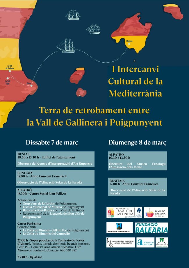 I Intercanvi Cultural de la Mediterrània Terra de retrobament entre la Vall de Gallinera i Puigpunyent